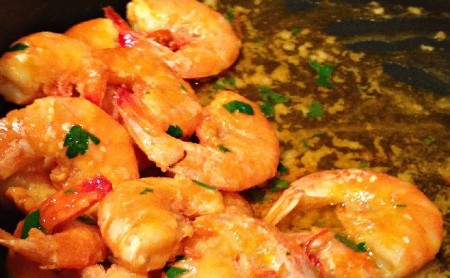 Crevettes à la moutarde à la plancha